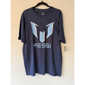 Lionel Messi Collection Shirt Mens Large Blue Shadow Logo Graphic Tee Soccer NWT
